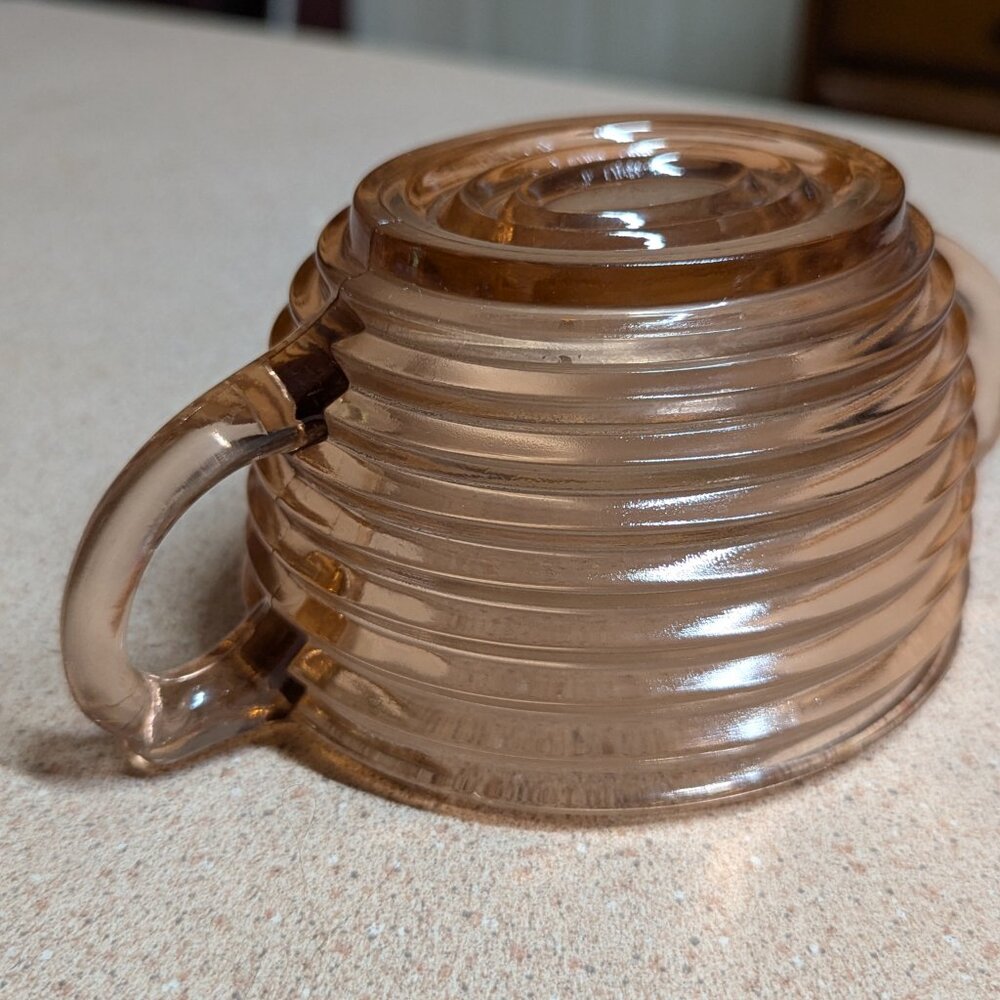 Anchor Hocking Manhattan Pink Sugar & Creamer Set - Picture 12 of 15